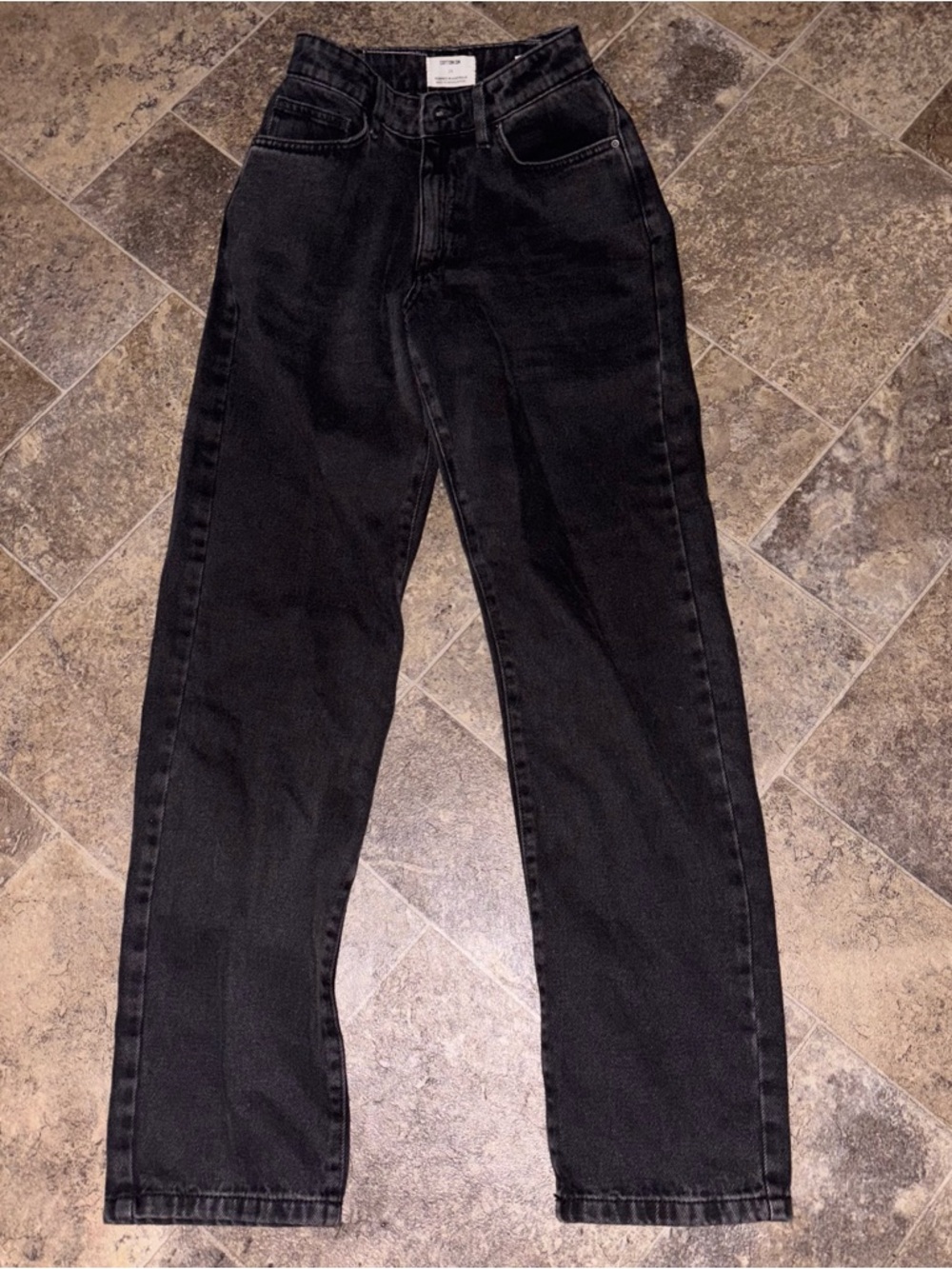Cotton On Black Denim Original Straight Jeans (mid rise)